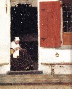 VERMEER VAN DELFT, Jan, The Little Street (detail) etr